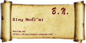Bley Noémi névjegykártya
